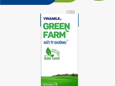 Sữa Tươi Tiệt Trùng Vinamilk Green Farm Rất ít đường - Hộp 1 Lít